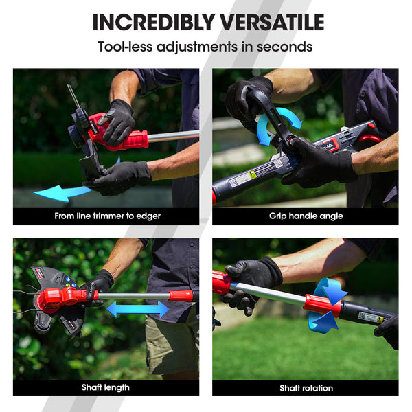 Baumr Ag Baumr Ag 20V Cordless Line Trimmer Electric Whipper Snipper & Leaf Blower Combo Kit Battery Charger String Trimmers