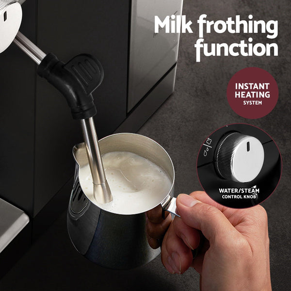 Devanti 20 Bar Coffee Machine Espresso Cafe Maker Black Espresso & Cappuccino Machines