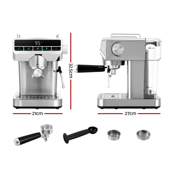 Devanti 20 Bar Coffee Machine Espresso Cafe Maker Espresso & Cappuccino Machines