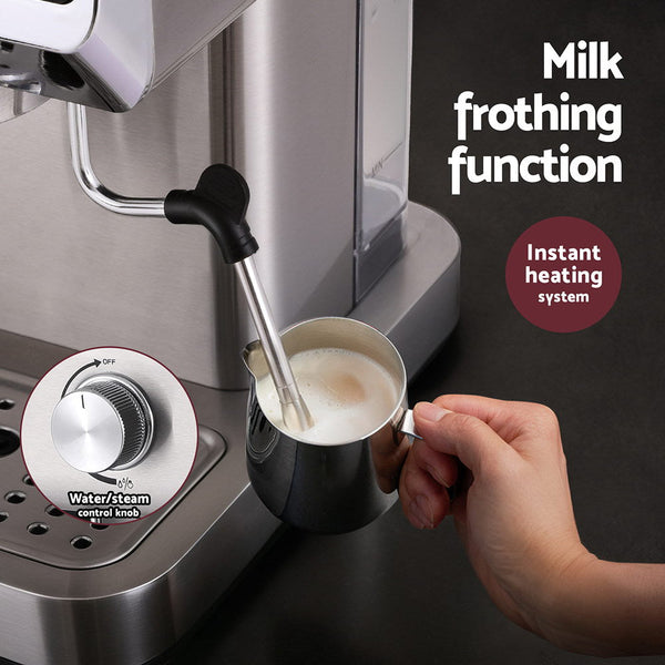 Devanti 20 Bar Coffee Machine Espresso Cafe Maker Espresso & Cappuccino Machines