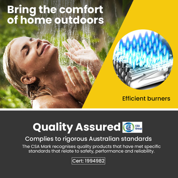 Thermomate Gas Outdoor Camping Hot Water Heater System With 12V Pump Shower Head Black Water Heaters