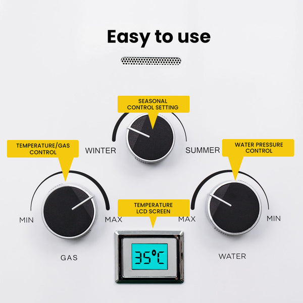 Thermomate Gas Outdoor Camping Hot Water Heater System With 12V Pump Shower Head White Water Heaters