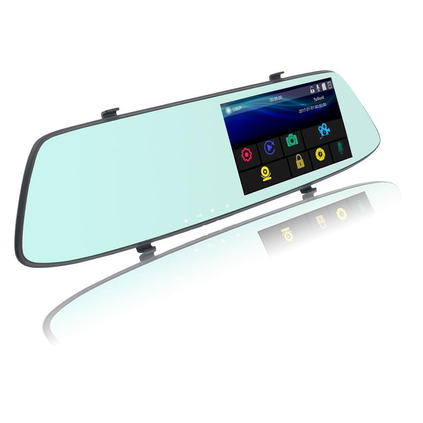 5 Inch Lcd Touch Screen Rear View Mirror Car Recorder With Dual Cameras Video Recorders & Players