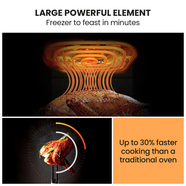 Eurochef 9L Dual Zone Air Fryer Electric Digital Airfryer Twin Drawers Black/Silver Air Fryers