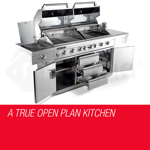 Eurogrille 9 Burner Outdoor Bbq Grill Barbeque Gas Stainless Steel Kitchen Commercial Barbecues Grills & Smokers