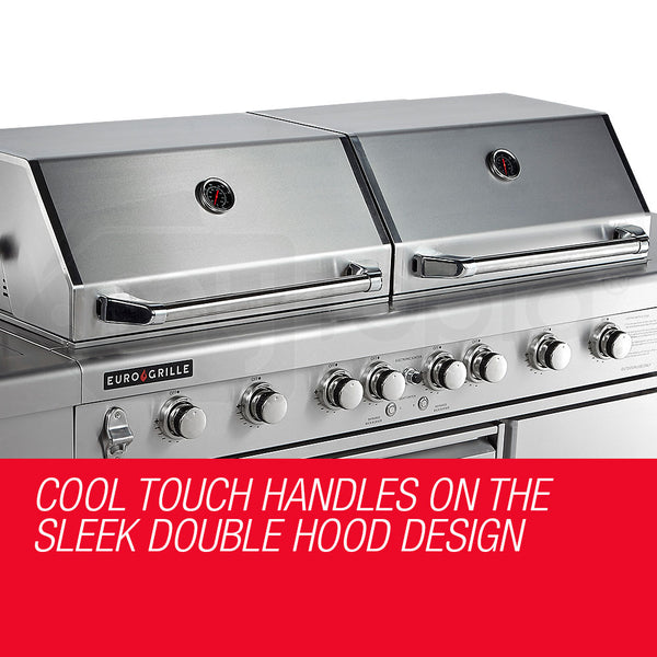 Eurogrille 9 Burner Outdoor Bbq Grill Barbeque Gas Stainless Steel Kitchen Commercial Barbecues Grills & Smokers
