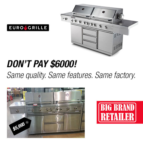 Eurogrille 9 Burner Outdoor Bbq Grill Barbeque Gas Stainless Steel Kitchen Commercial Barbecues Grills & Smokers