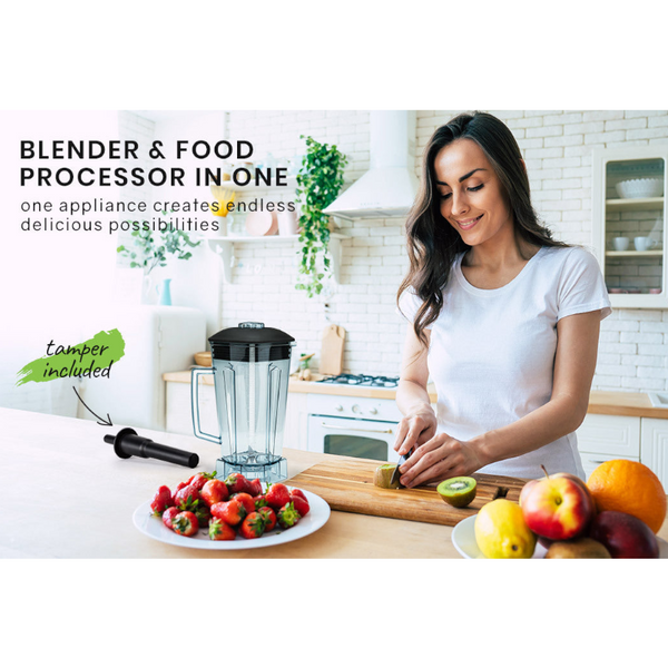 Polycool 2L Commercial Blender Mixer Food Processor Smoothie Ice Crush Black Countertop Blenders