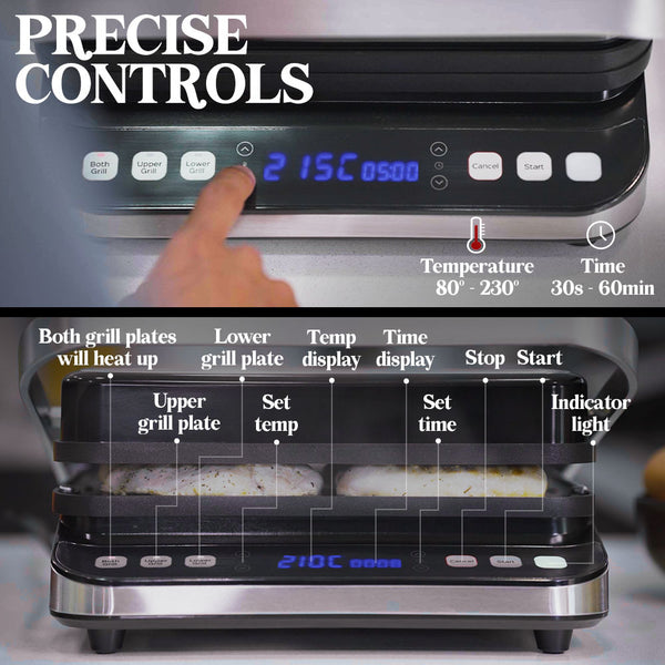 Eurochef Euc Cg7 Smart Multi Contact Grill Sandwich Panini Press Maker Fast Cafe Style Grills & Sandwich Makers