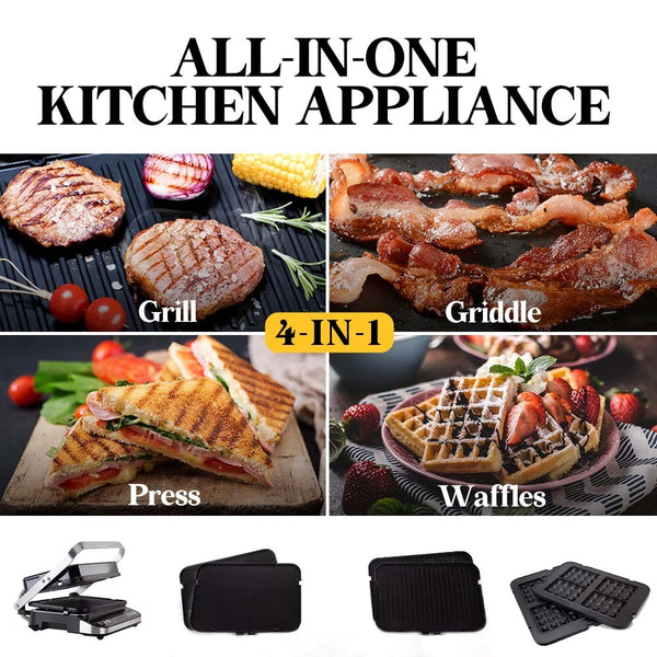 Eurochef Euc Cg7 Smart Multi Contact Grill Sandwich Panini Press Maker Fast Cafe Style Grills & Sandwich Makers