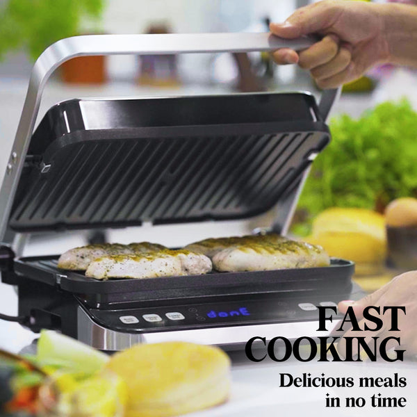 Eurochef Euc Cg7 Smart Multi Contact Grill Sandwich Panini Press Maker Fast Cafe Style Grills & Sandwich Makers