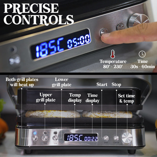 Eurochef 4 In 1 Smart Multi Contact Grill And Sandwich Panini Press With Waffle Maker Plates Grills & Sandwich Makers