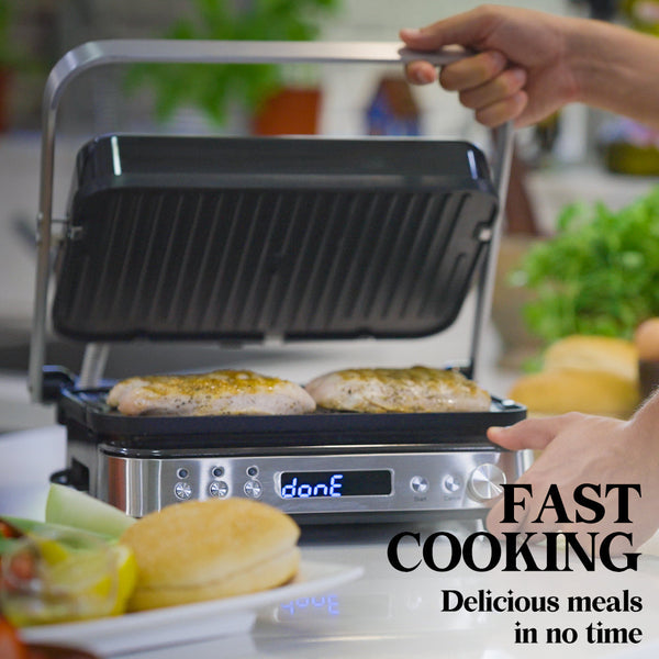 Eurochef 4 In 1 Smart Multi Contact Grill And Sandwich Panini Press With Waffle Maker Plates Grills & Sandwich Makers