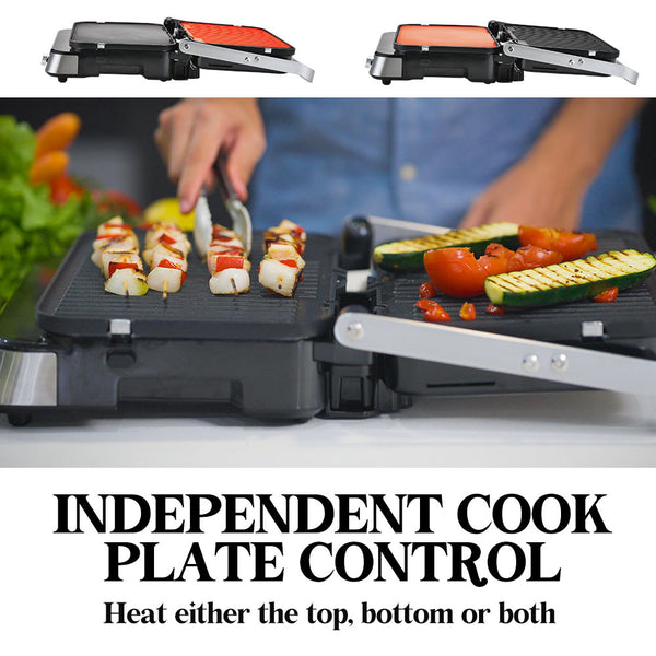 Eurochef 4 In 1 Smart Multi Contact Grill And Sandwich Panini Press With Waffle Maker Plates Grills & Sandwich Makers