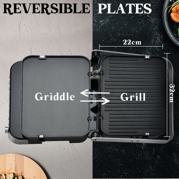 Eurochef 4 In 1 Smart Multi Contact Grill And Sandwich Panini Press With Waffle Maker Plates Grills & Sandwich Makers