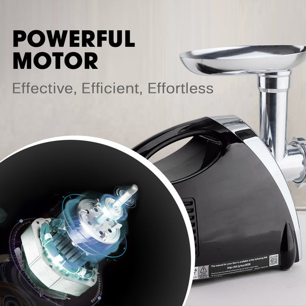 Eurochef 1800W Electric Meat Grinder Mincer Sausage Filler Kibbe Maker Stuffer Kitchen Mincers