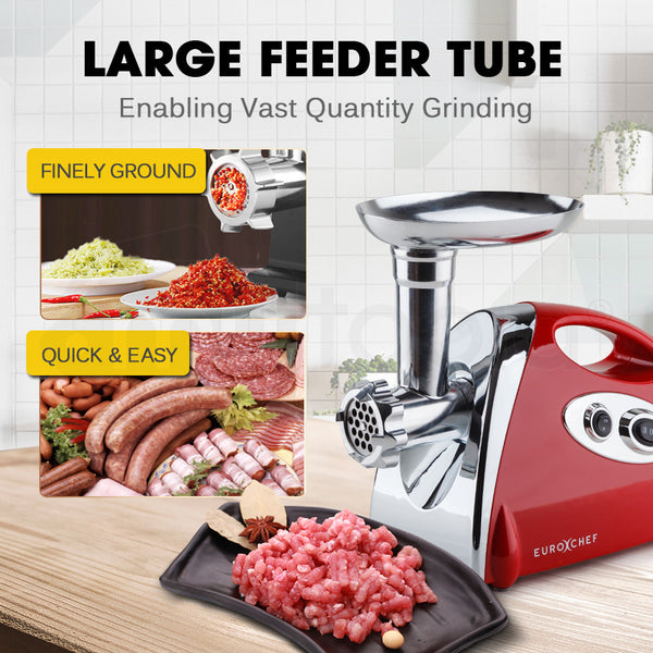 Eurochef Electric Meat Grinder Sausage Maker Filler Mincer Stuffer Kibbe Mincers
