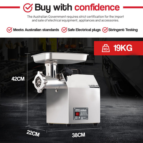 Eurochef Meat Grinder Mincer Food Commercial Electric Machine Chopper Shredder Mincers