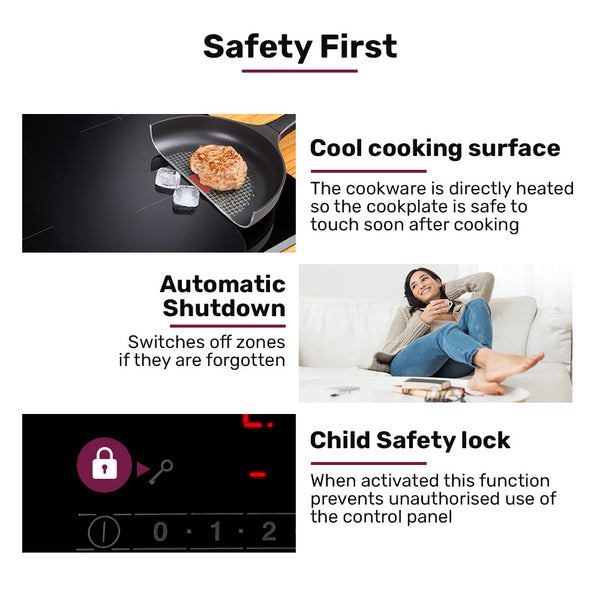 Eurochef 60Cm 4 Zone Induction Cooktop 6800W Electric Touch Controls Cooktops