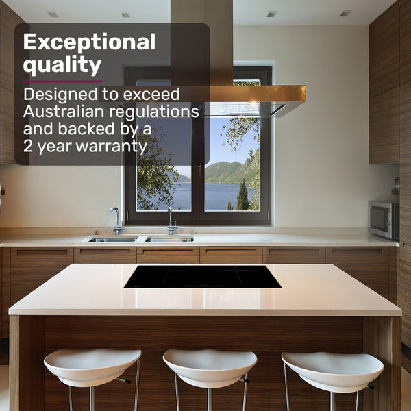 Eurochef 60Cm 4 Zone Induction Cooktop 6800W Electric Touch Controls Cooktops