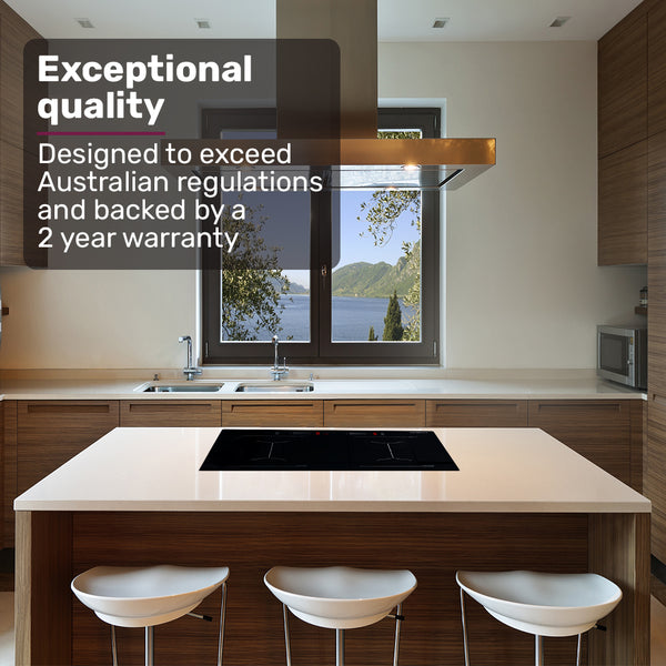 Eurochef 60Cm 4 Zone Induction Cooktop 7200W Electric Dual Link Bridged Hobs Touch Controls Cooktops