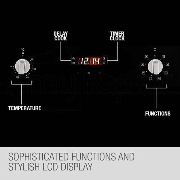 Eurochef 60Cm Stainless Electric Wall Oven 8 Function Built In Fan Forced Grill Touch Control Ovens