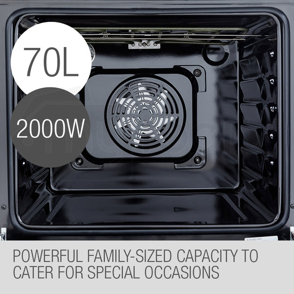 Eurochef 60Cm Stainless Electric Wall Oven 8 Function Built In Fan Forced Grill Touch Control Ovens