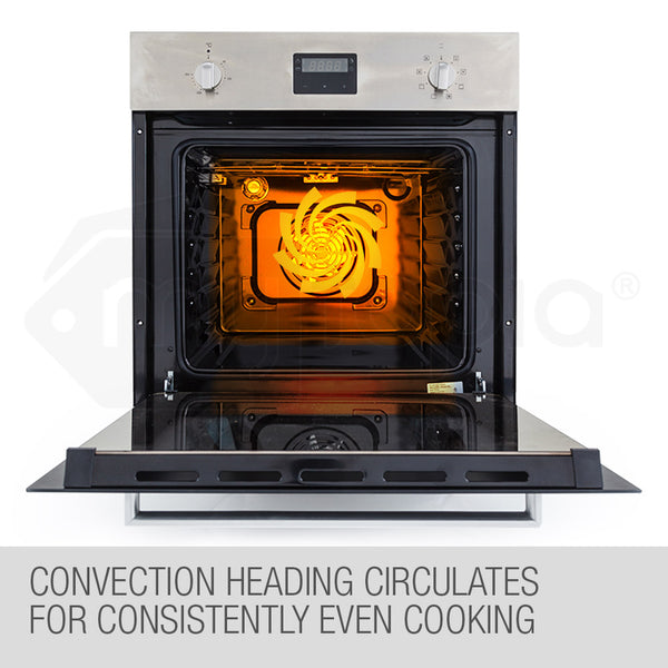 Eurochef 60Cm Stainless Electric Wall Oven 8 Function Built In Fan Forced Grill Touch Control Ovens