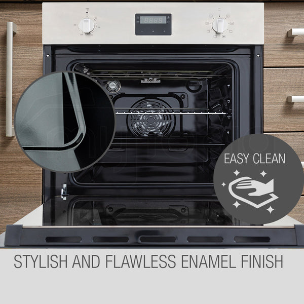 Eurochef 60Cm Stainless Electric Wall Oven 8 Function Built In Fan Forced Grill Touch Control Ovens