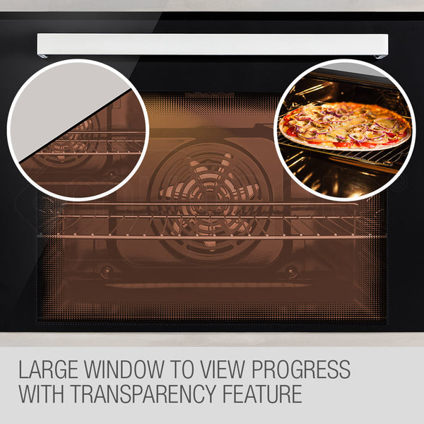 Eurochef 60Cm Stainless Electric Wall Oven 8 Function Built In Fan Forced Grill Touch Control Ovens