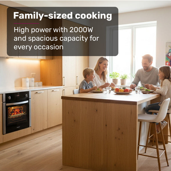 Eurochef 60Cm Stainless Built In 70L Grill 8 Function Fan Forced Electric Wall Oven Ovens