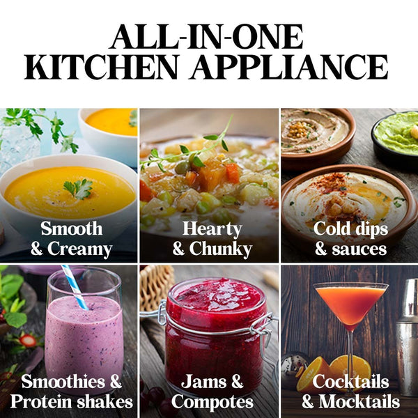 Eurochef Soup Maker Blender Smoothie Compact Hot Cold Stainless Steel Mixer Handheld Blenders