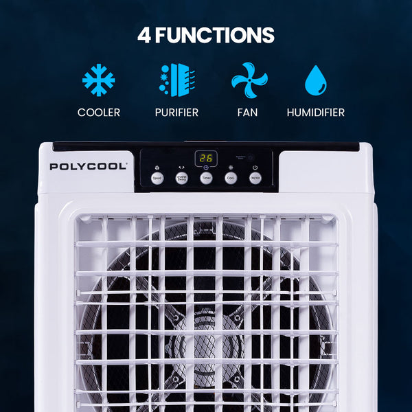 Polycool 35L 220W Portable Evaporative Air Cooler 24 Hour Timer In 1 Cooling Fan W/ Remote Portable Air Conditioners