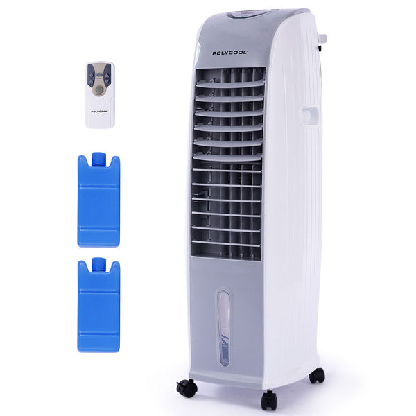 Polycool 8L Evaporative Air Cooler 24 Hour Timer In Cooling Fan Grey And White Portable Air Conditioners