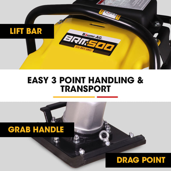 Baumr Ag Baumr Ag Brm 500 64Kg Petrol Tamper Rammer y Plate Compactor Lightweight For Soil Sand Gravel Asphalt Compactors