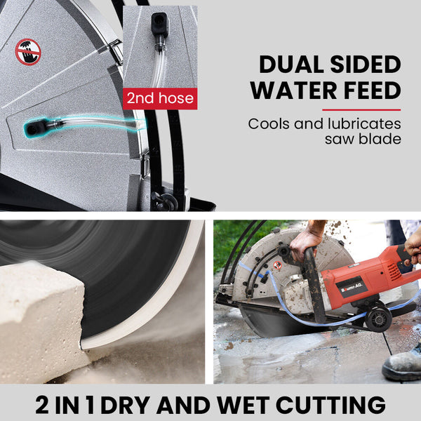 Baumr Ag 2400W Electric Concrete Saw 355Mm Demolition Cutter Wet Dry Tool Circular Cutting Concrete Saws