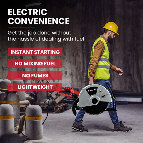 Baumr Ag 2400W Electric Concrete Saw 355Mm Demolition Cutter Wet Dry Tool Circular Cutting Concrete Saws