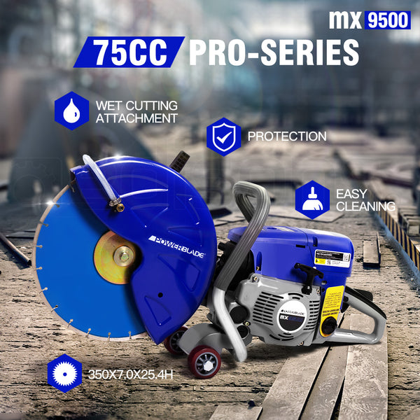 Powerblade 75Cc Petrol Concrete Cut Off Demolition Saw Wet Road Cutter Brick Cutting Tool Garden Compost Bins