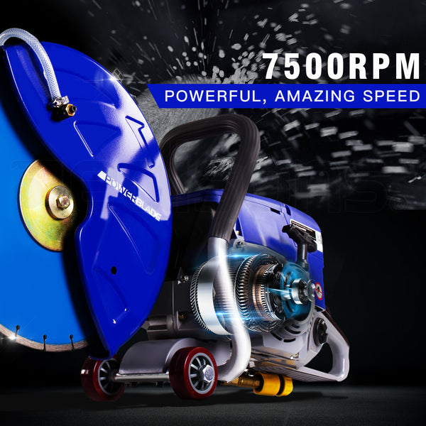 Powerblade 75Cc Petrol Concrete Cut Off Demolition Saw Wet Road Cutter Brick Cutting Tool Garden Compost Bins