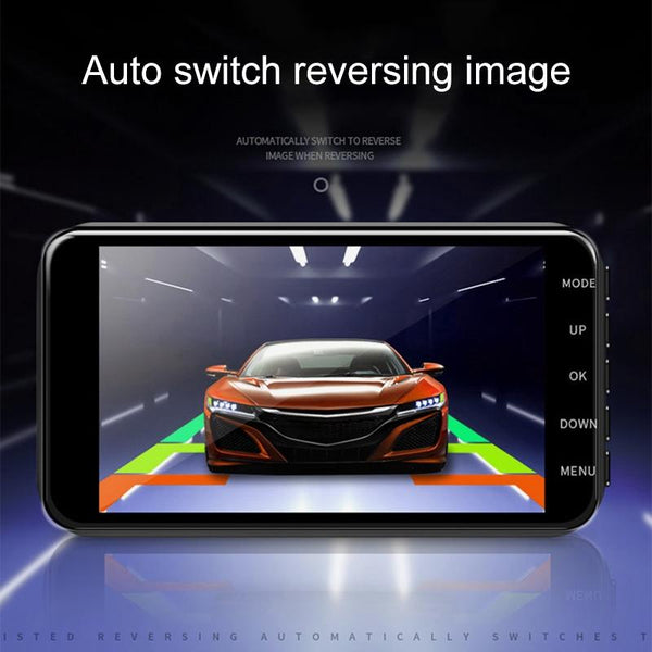 1080P Dual Recording Car Dvr With Four Inch Touch Screen And Parking Monitoring Video Recorders & Players