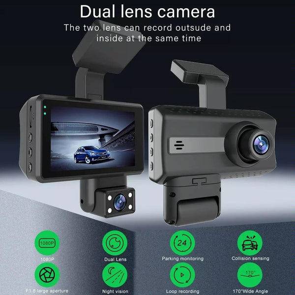 Hd Dual Camera Car Dash With Infrared Night Vision Other Car Video