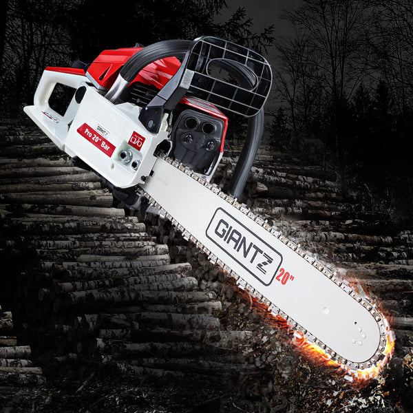 Giantz Chainsaw Petrol 52Cc 20" Bar Commercial E Start Pruning Chain Saw White,Giantz Chainsaw Petrol 52Cc 20" Bar Commercial E Start Pruning Chain Sa