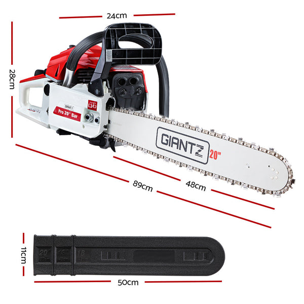 Giantz Chainsaw Petrol 52Cc 20" Bar Commercial E Start Pruning Chain Saw White,Giantz Chainsaw Petrol 52Cc 20" Bar Commercial E Start Pruning Chain Sa
