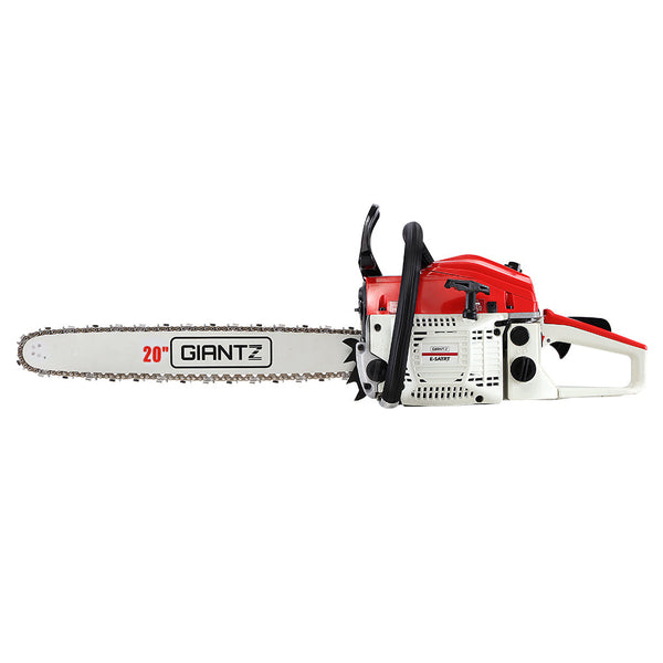 Giantz Chainsaw Petrol 52Cc 20" Bar Commercial E Start Pruning Chain Saw White,Giantz Chainsaw Petrol 52Cc 20" Bar Commercial E Start Pruning Chain Sa