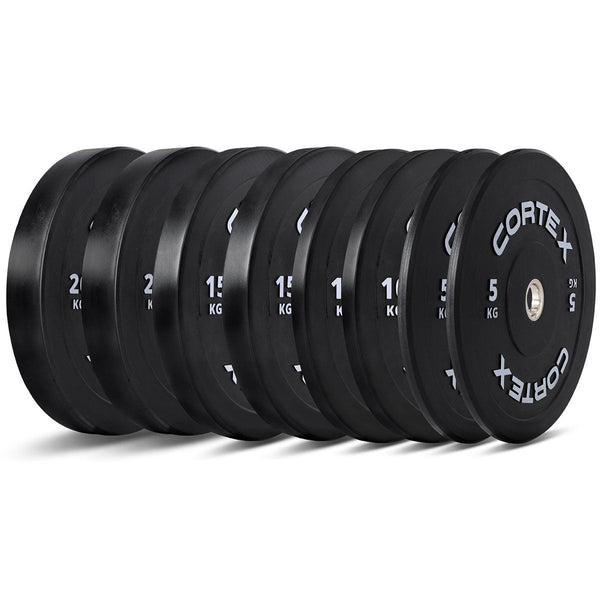 Cortex 100Kg Black Series V3 Rubber Olympic Bumper Plate Set Weight Plates
