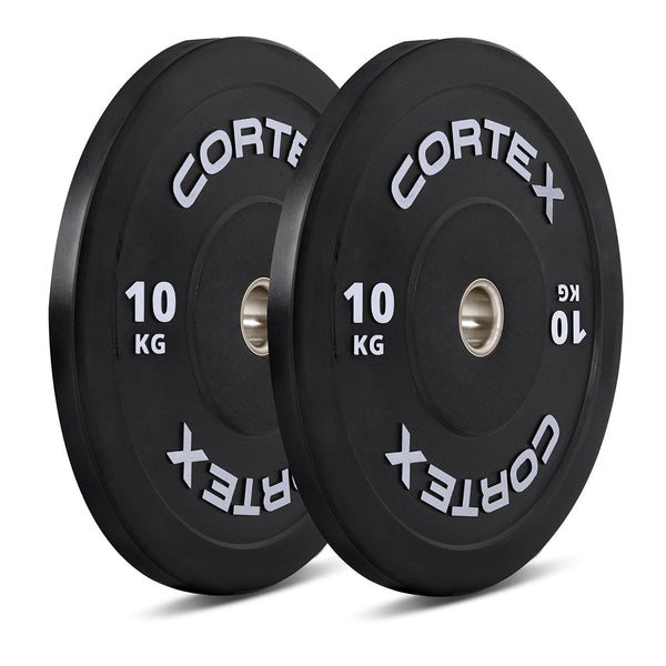 Cortex 75Kg Black Series V3 Bumper Plate Set With Athena100 Barbell Weight Plates