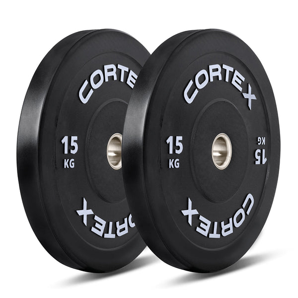 Cortex 75Kg Black Series V3 Bumper Plate Set With Athena100 Barbell Weight Plates