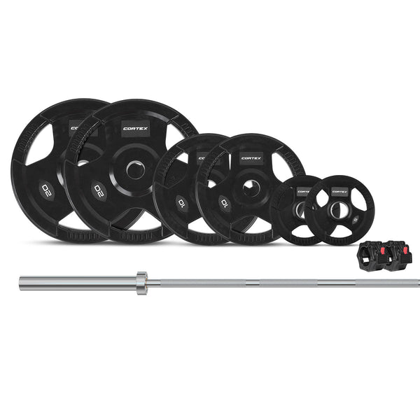 Cortex 90Kg Tri Grip V2 50Mm Olympic Dumbbell Set Weight Plates