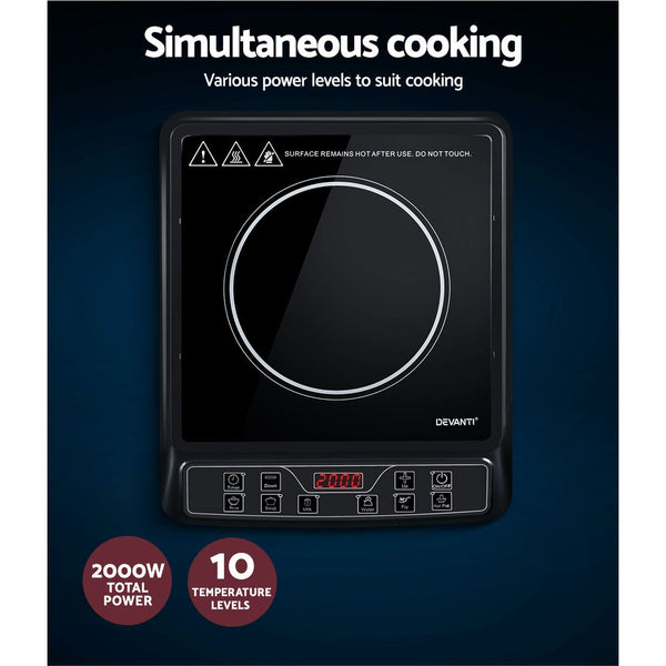 Devanti Induction Cooktop 30Cm Portable Cooker Cooktops