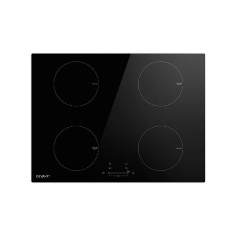 Devanti Electric Induction Cooktop 70Cm Ceramic 4 Zones Stove Top Hot Plate 7000W Cooktops